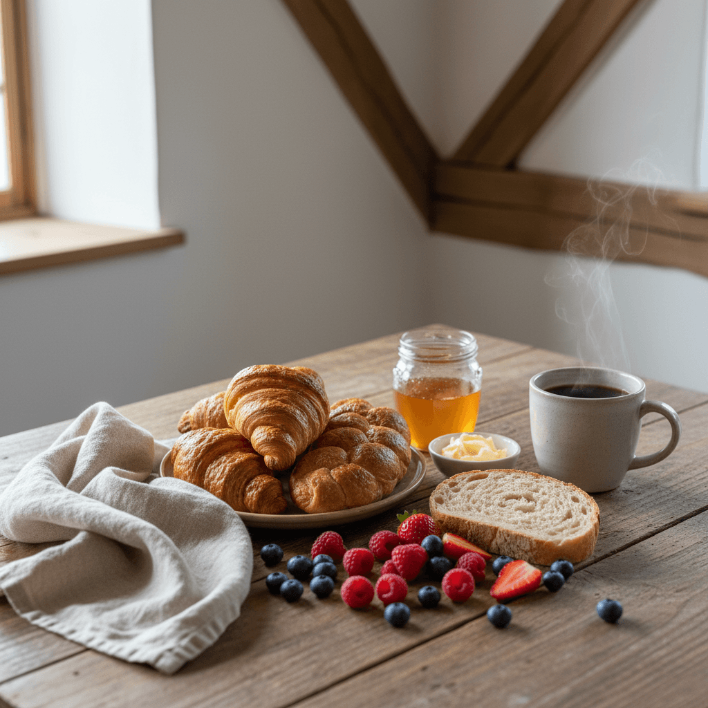 Open home blueprint on a wooden table with a coffee cup nearby
